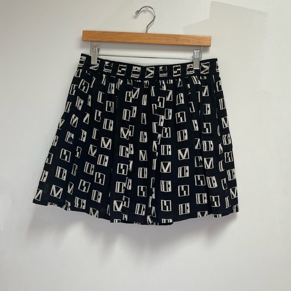 Madewell Black And White Geometric Tribal Bohemian Drawstring Skirt - Picture 2 of 4